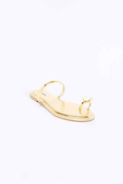 Xena Metallic Toe Ring Sandals - Gold