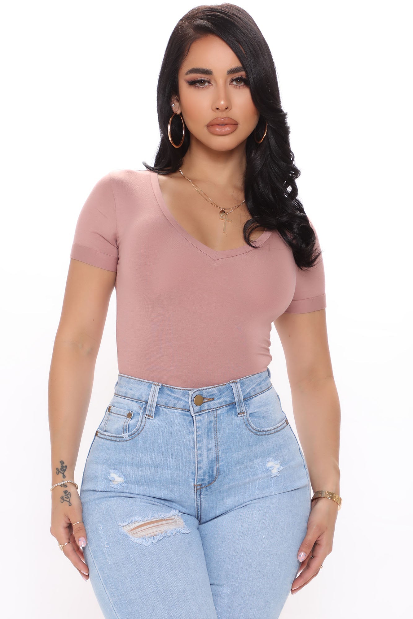 Favorite Tee Bodysuit - Pale Mauve