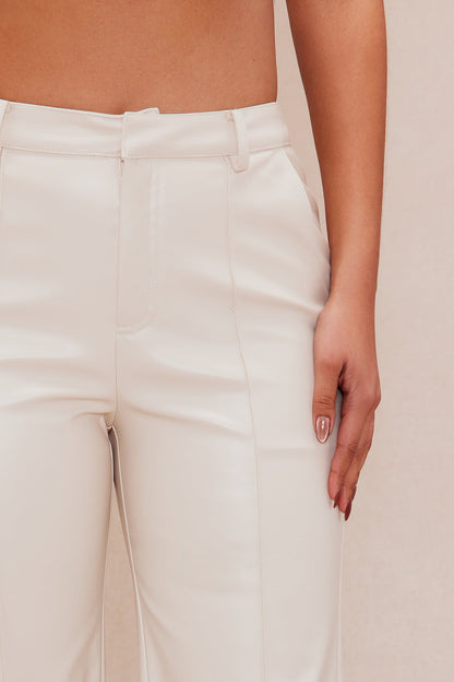 Naya Faux Leather Pant - Cream