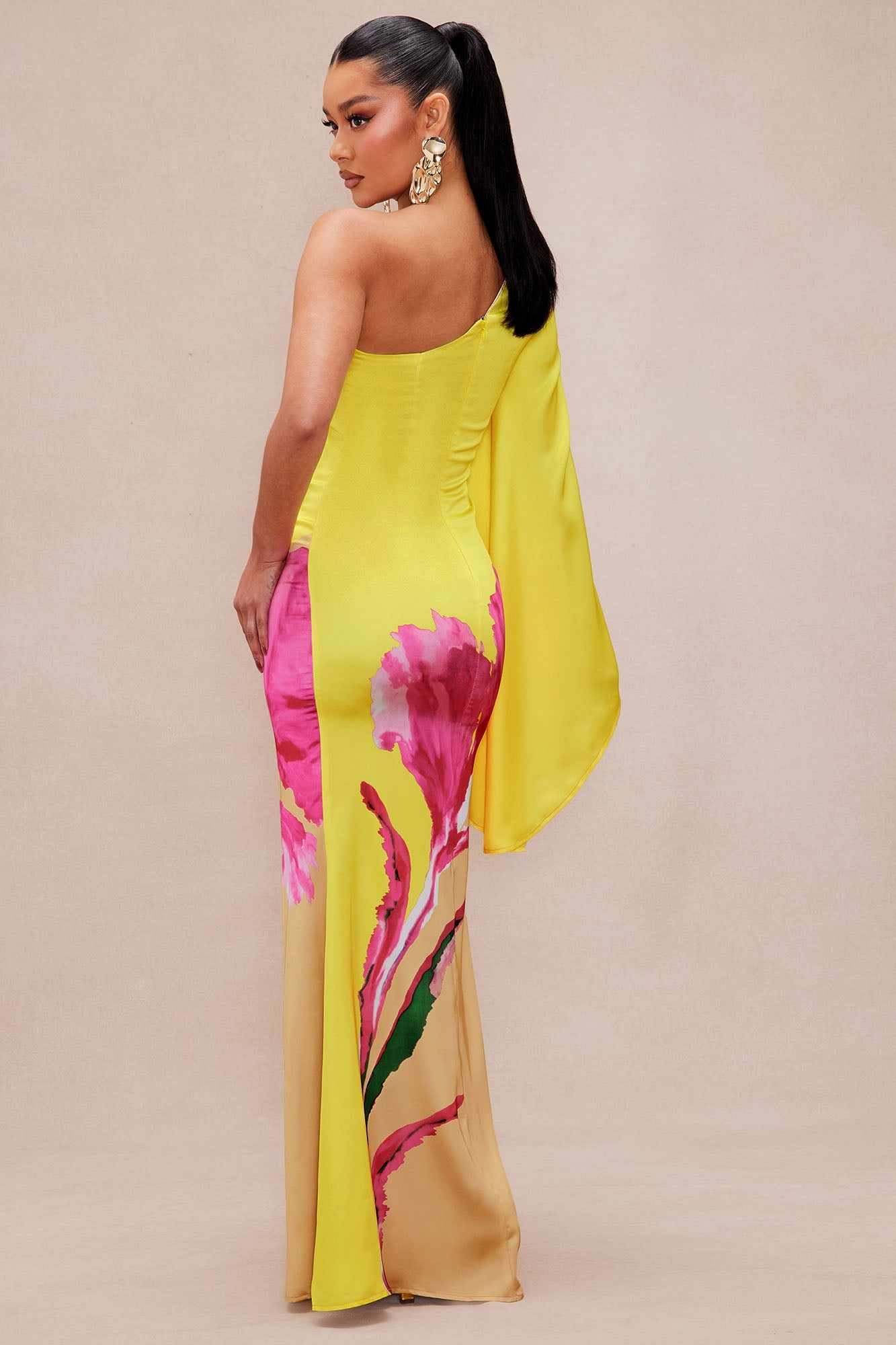 Golden Hour Satin Maxi Dress - Yellow/combo