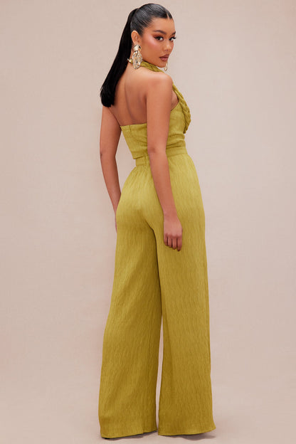 Chelsea Textured Jumpsuit - Olive