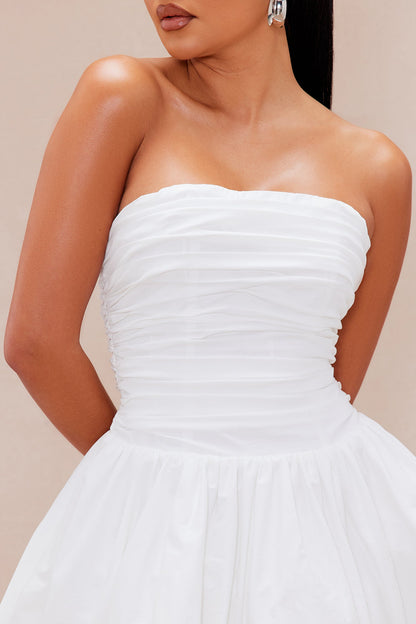 Penny Poplin Mini Dress - White