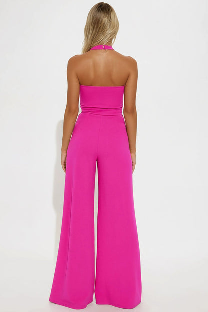 Cater To Me Jumpsuit - Fuchsia