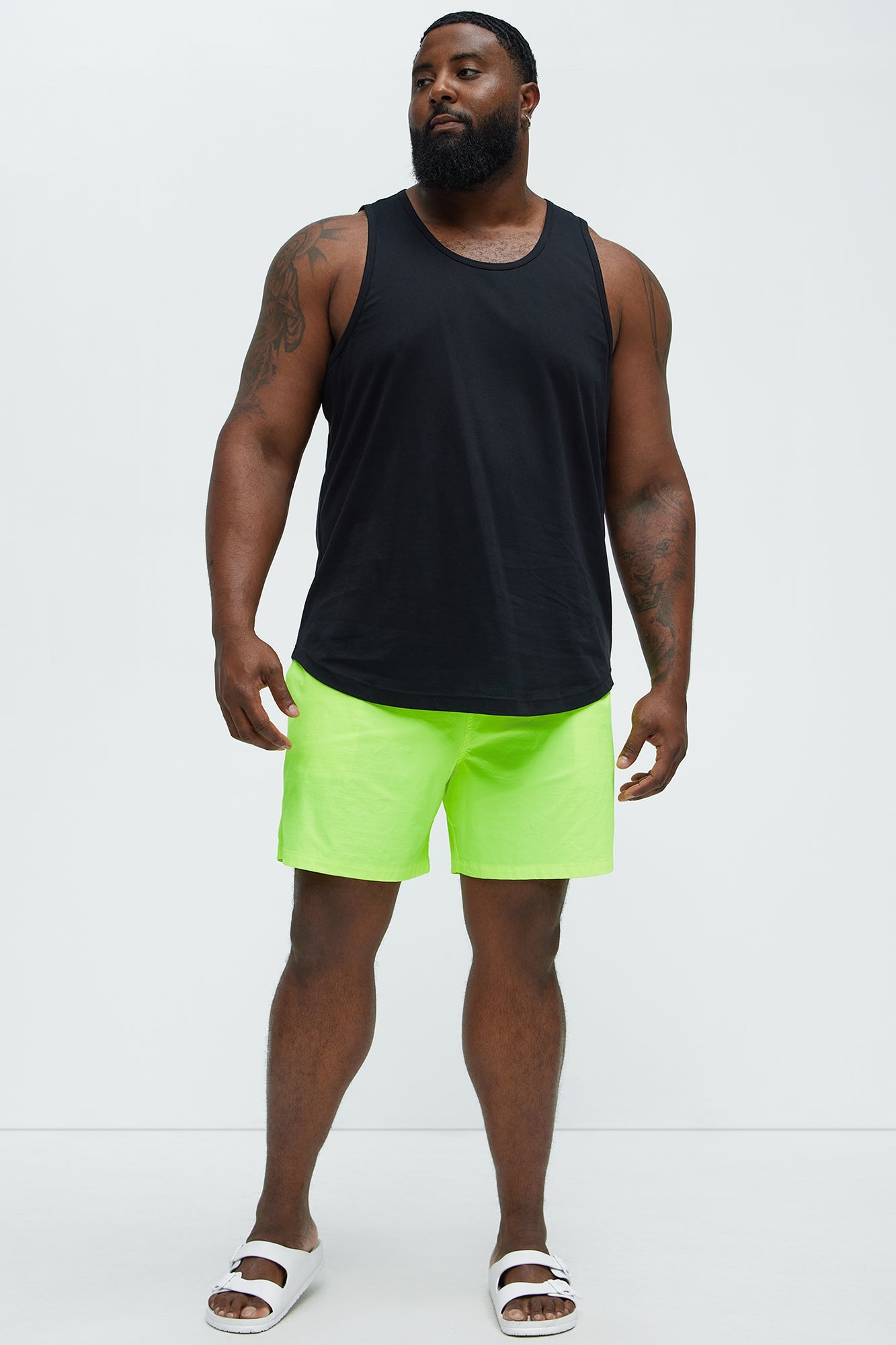 Montez Stretch Swim Trunk 7″ - Neon Yellow