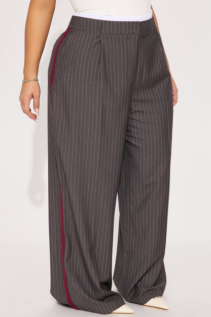Dedicated To You Double Waistband Trouser - Charcoal/combo