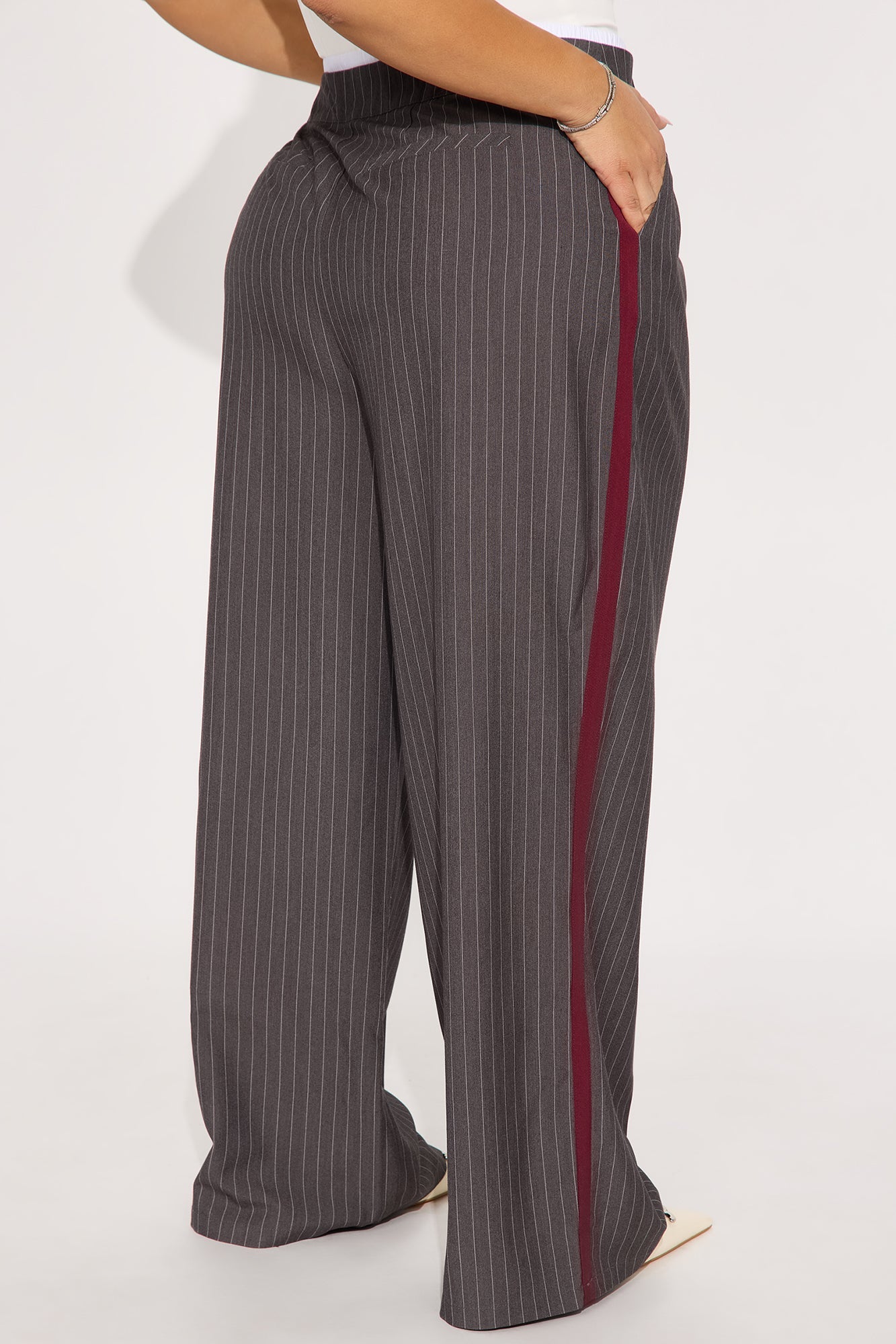 Dedicated To You Double Waistband Trouser - Charcoal/combo