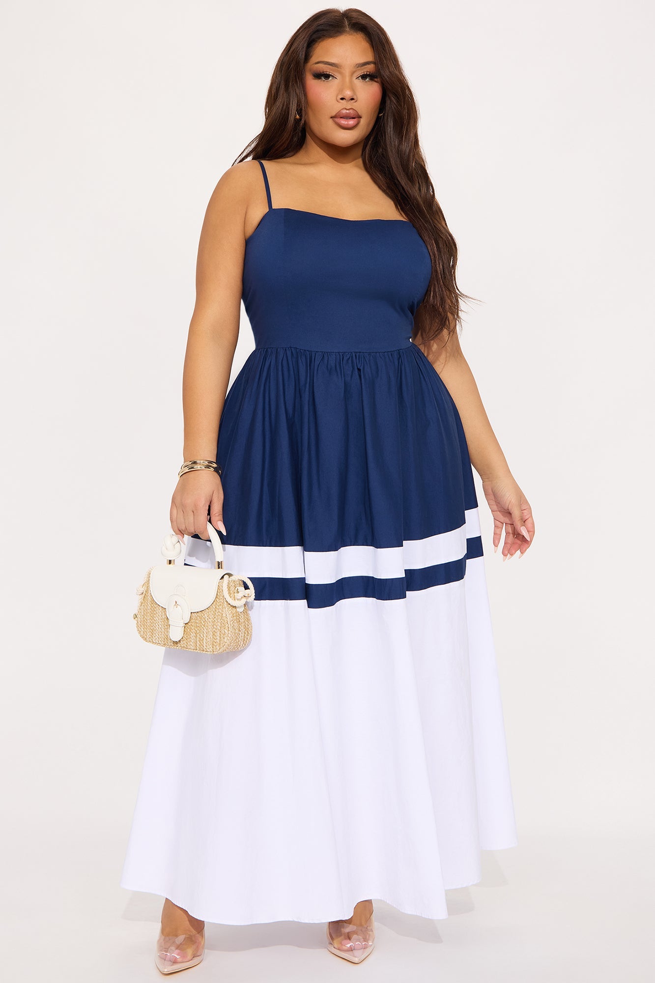 Susie Poplin Maxi Dress - Navy/combo