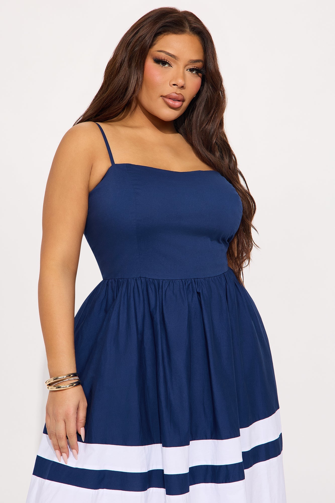 Susie Poplin Maxi Dress - Navy/combo