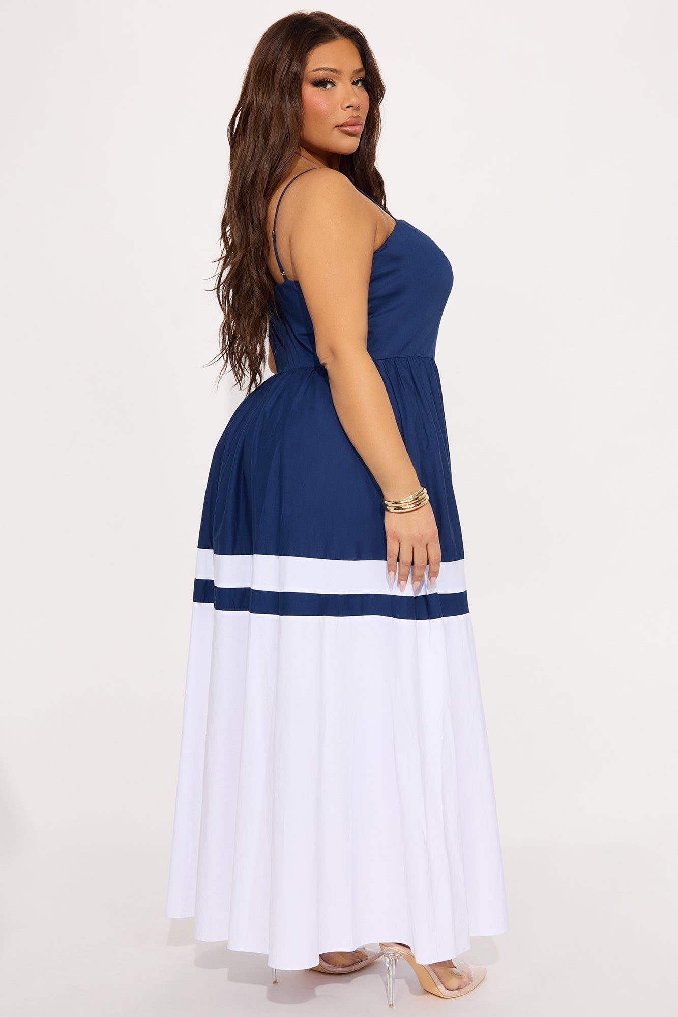 Susie Poplin Maxi Dress - Navy/combo