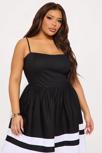 Susie Poplin Maxi Dress - Black/combo
