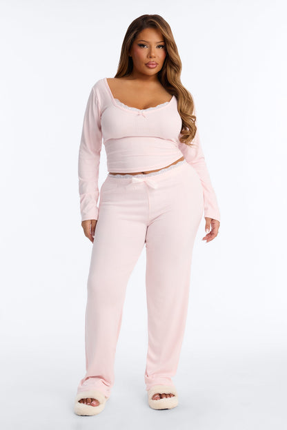 Sweet Dreams Long Sleeve PJ Pant Set - Pink