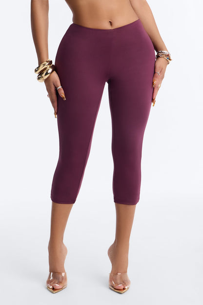 Contour Double Lined Capri Pant - Plum