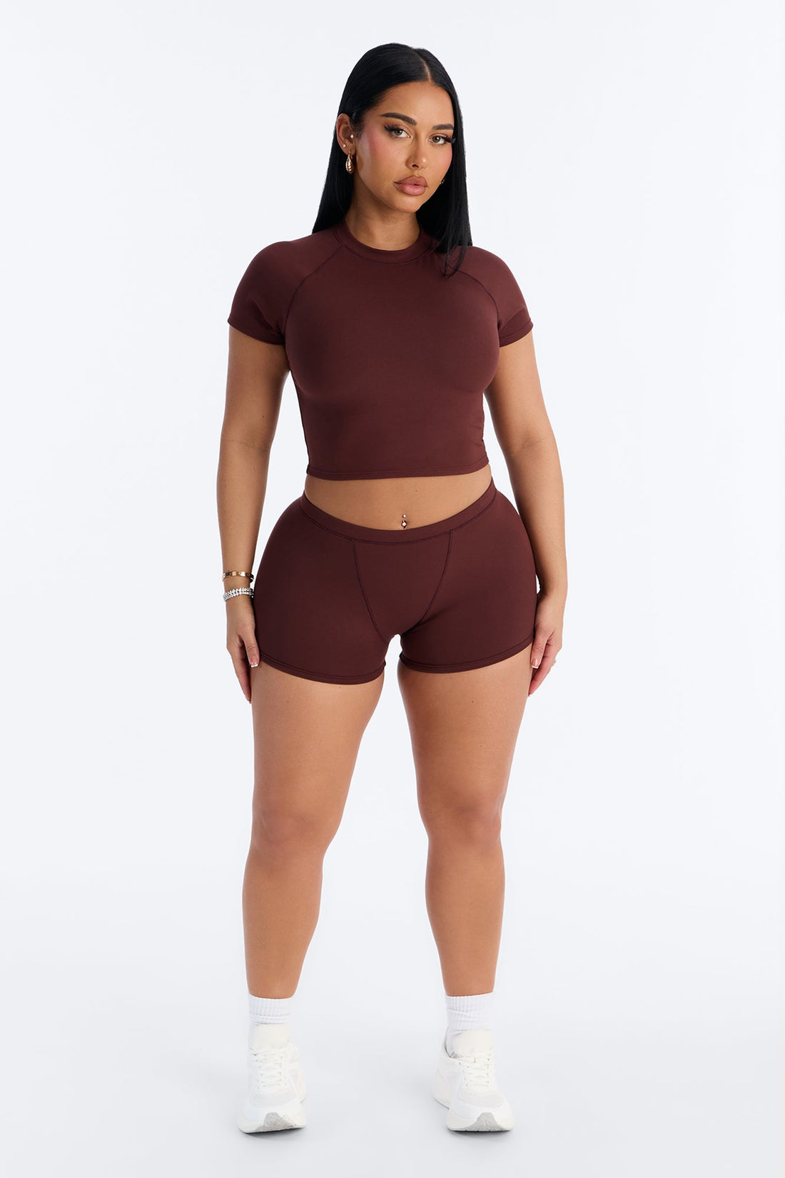Kendra Brushed Short Set - Chocolate