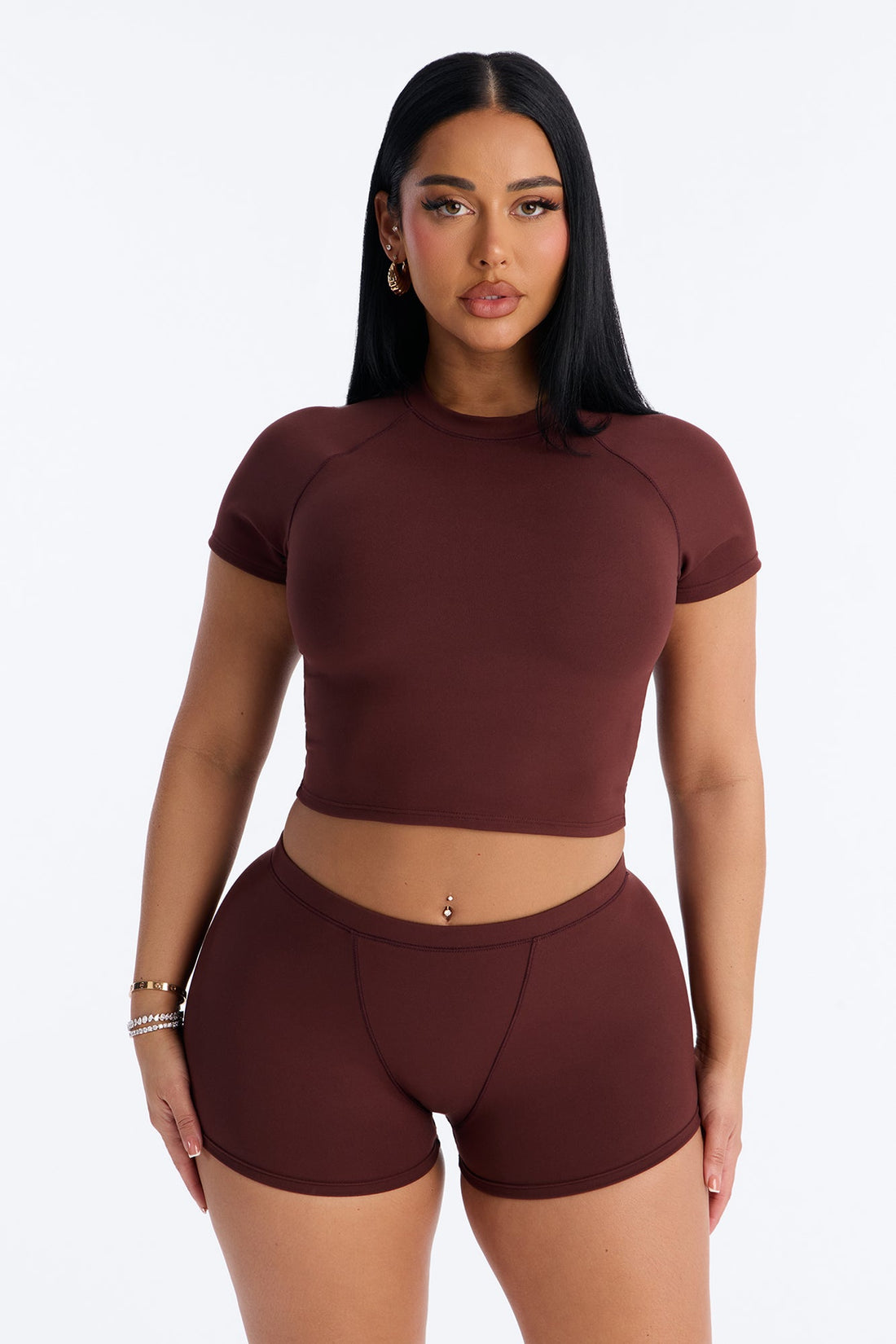 Kendra Brushed Short Set - Chocolate