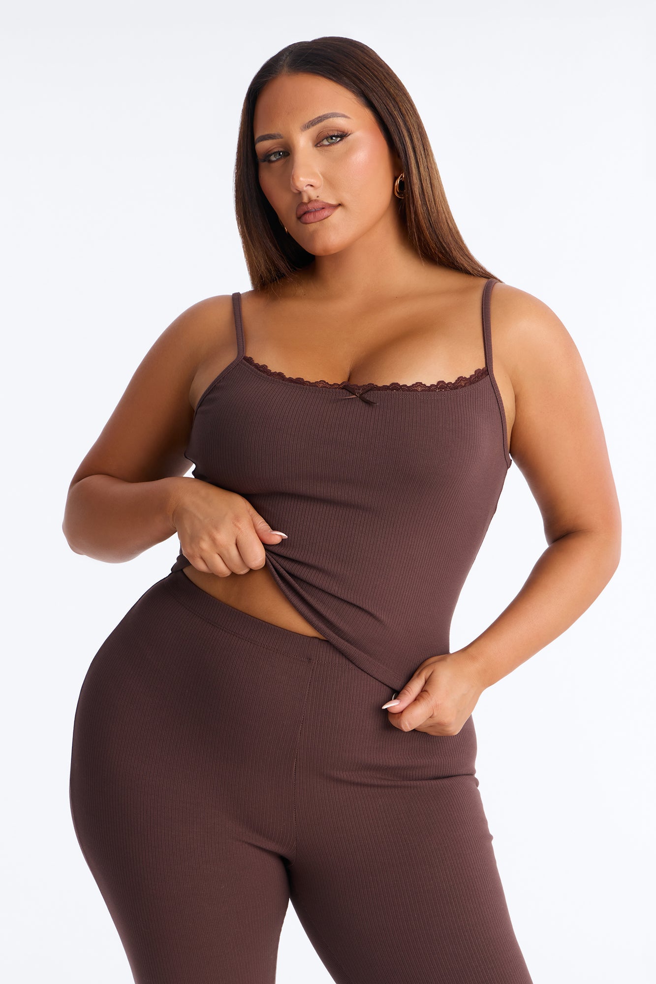 Stirling Snatched Capri Pant Set - Chocolate