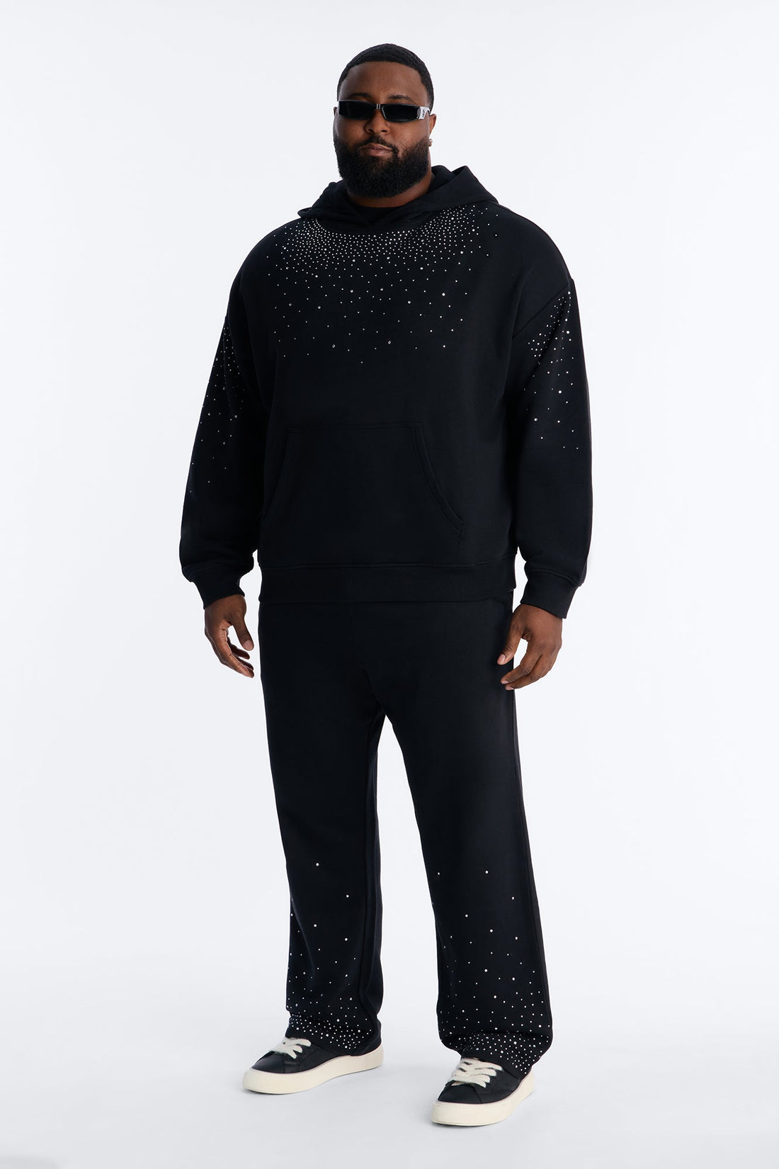 Dime Rhinestone Pearl Sweatpants - Black