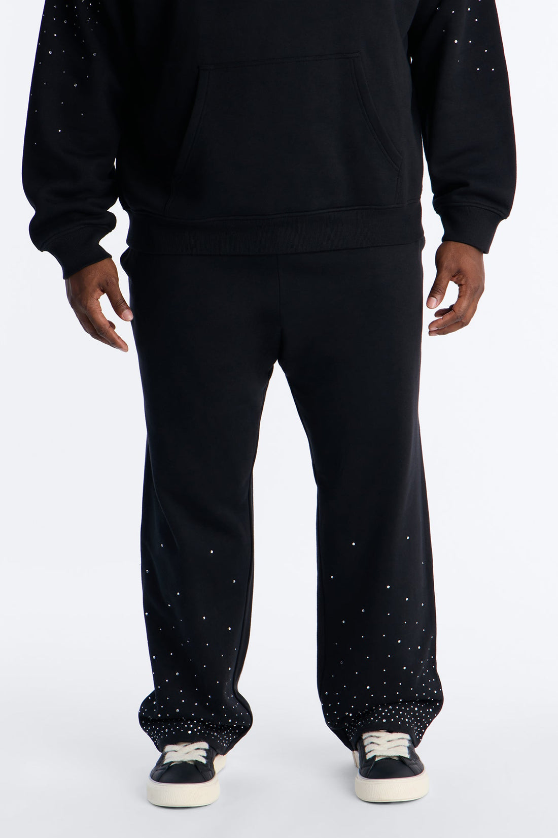 Dime Rhinestone Pearl Sweatpants - Black