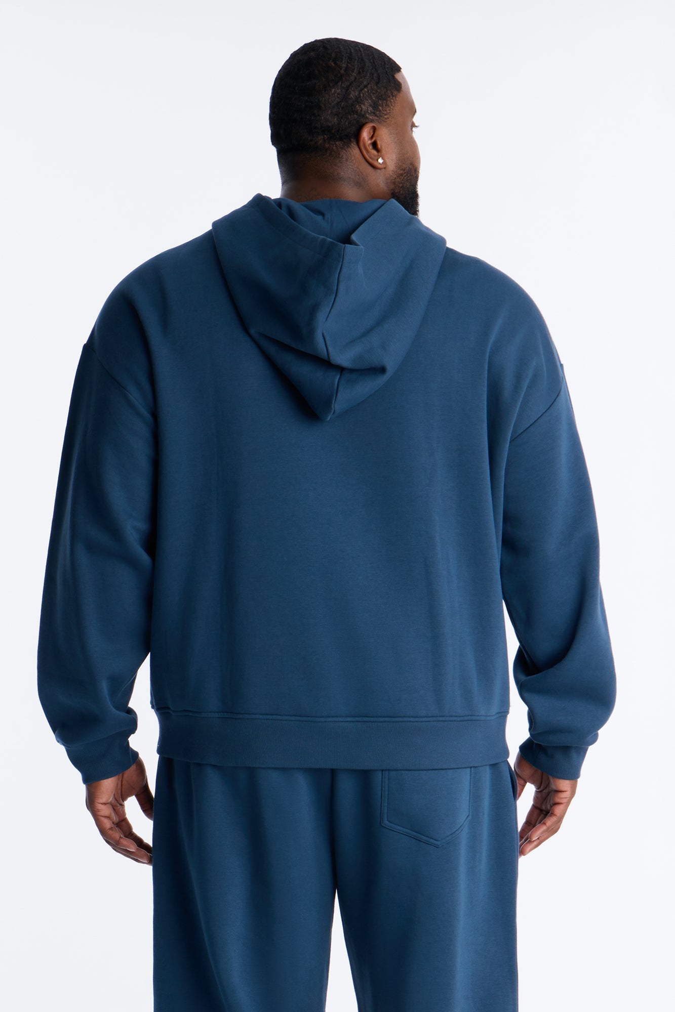 Antisocial Rhinestone Pearl Oversized Hoodie - Navy