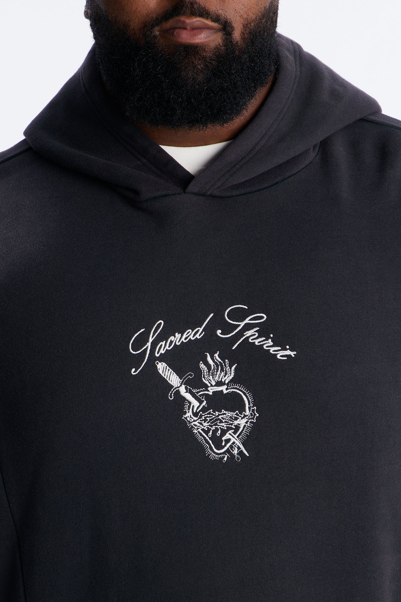 Sacred Spirit Washed Hoodie - Black Wash