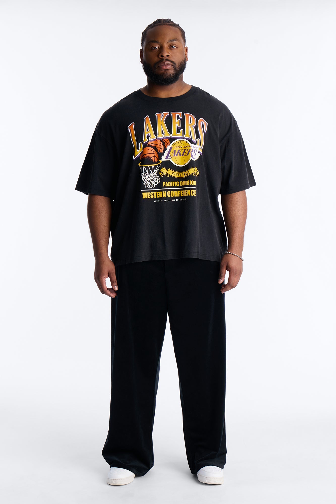 Lakers For The City Short Sleeve Tee - Black Wash