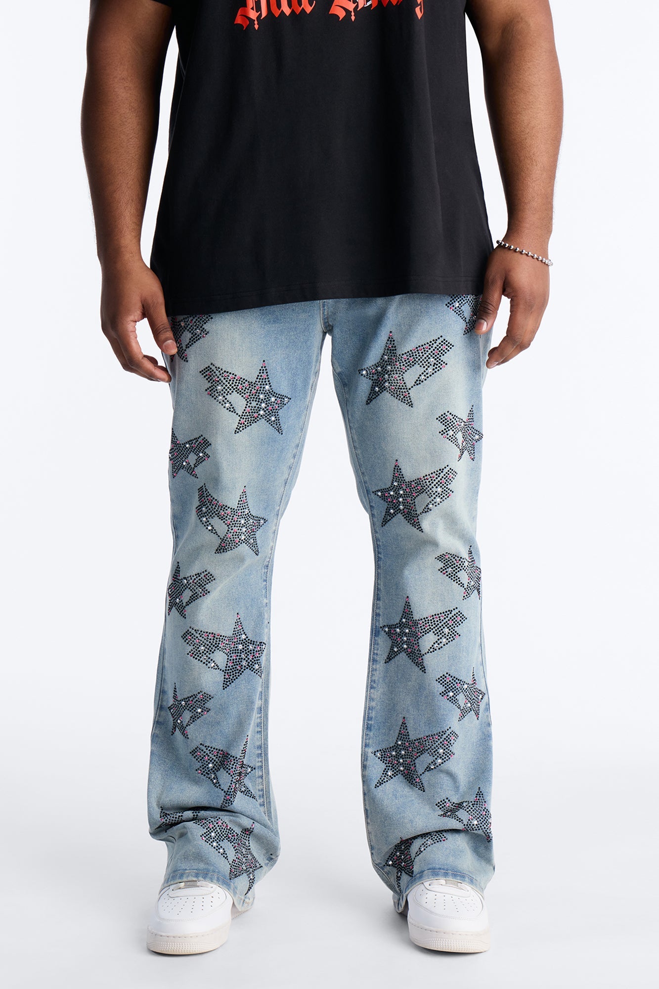 Stacked Skinny Flare Skyfire Jean - Medium Blue Wash