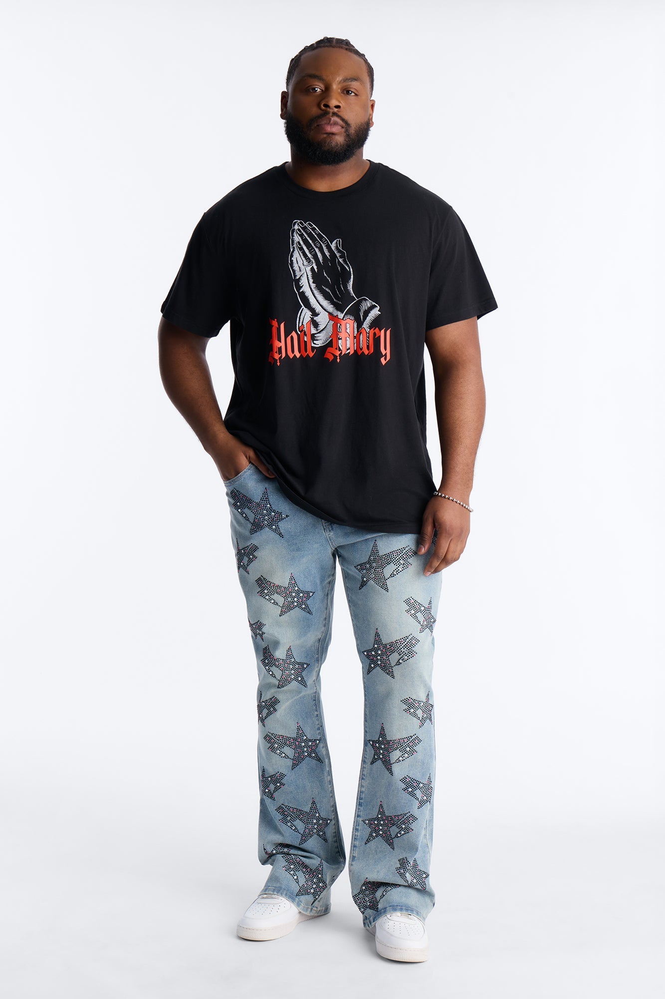 Stacked Skinny Flare Skyfire Jean - Medium Blue Wash