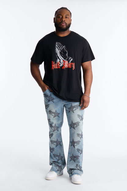 Stacked Skinny Flare Skyfire Jean - Medium Blue Wash