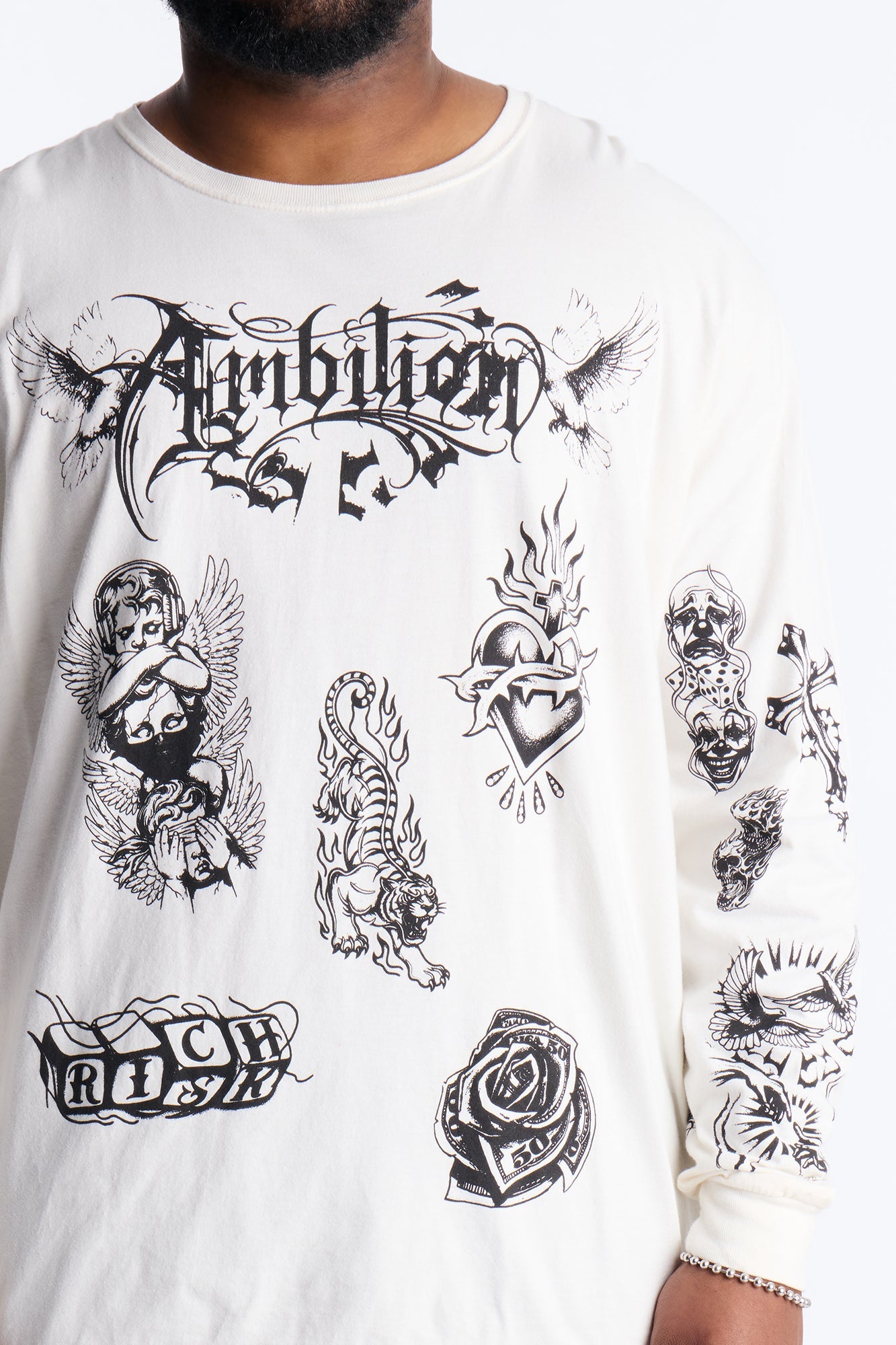 Ambition Oversized Long Sleeve Tee - Natural