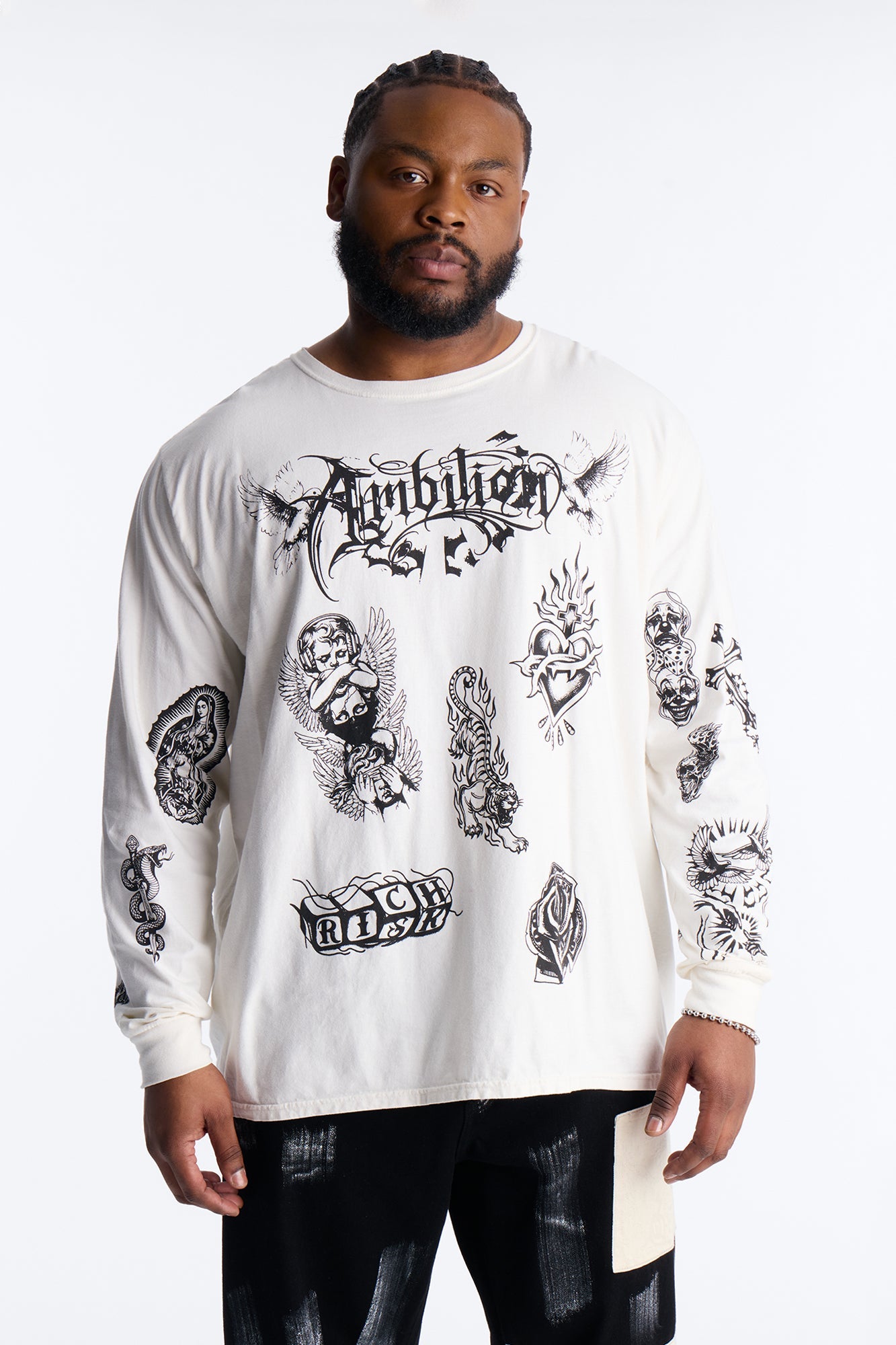 Ambition Oversized Long Sleeve Tee - Natural