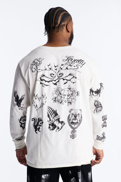 Ambition Oversized Long Sleeve Tee - Natural