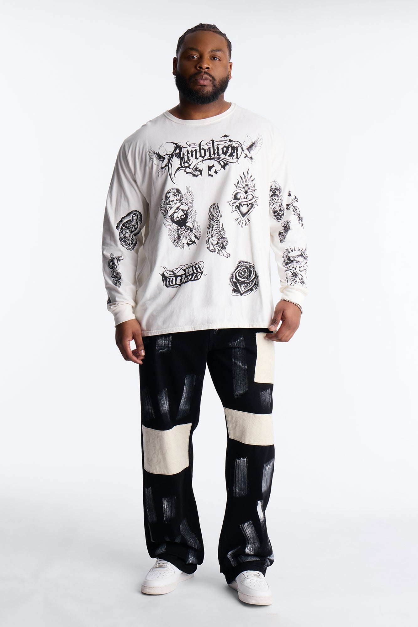 Straight Street Strokes Jeans - Black