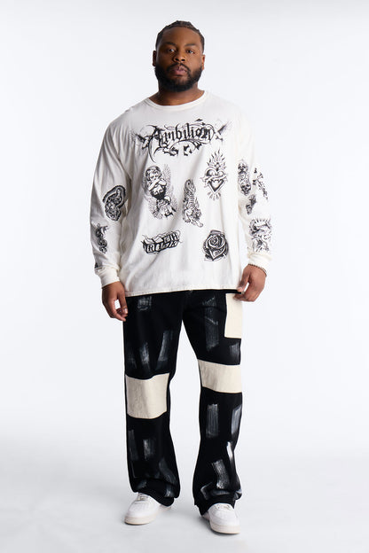 Straight Street Strokes Jeans - Black