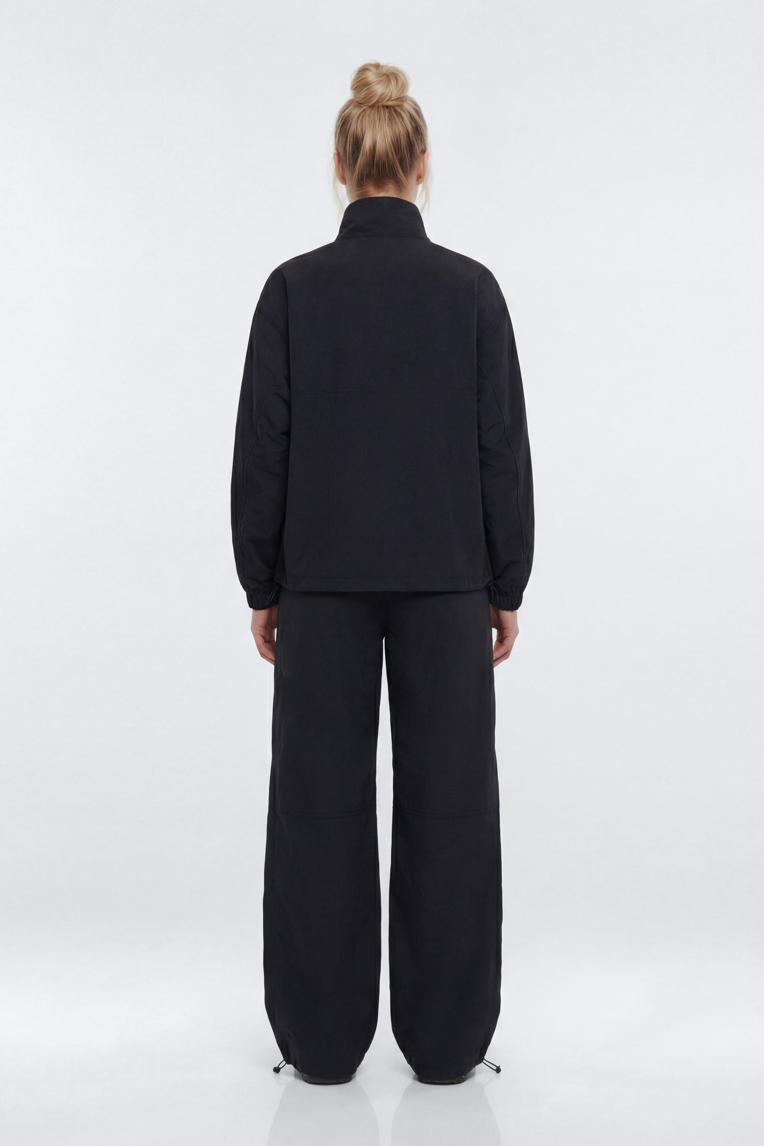 CoreNylon Mock Neck Half Zip Track Jacket - Black