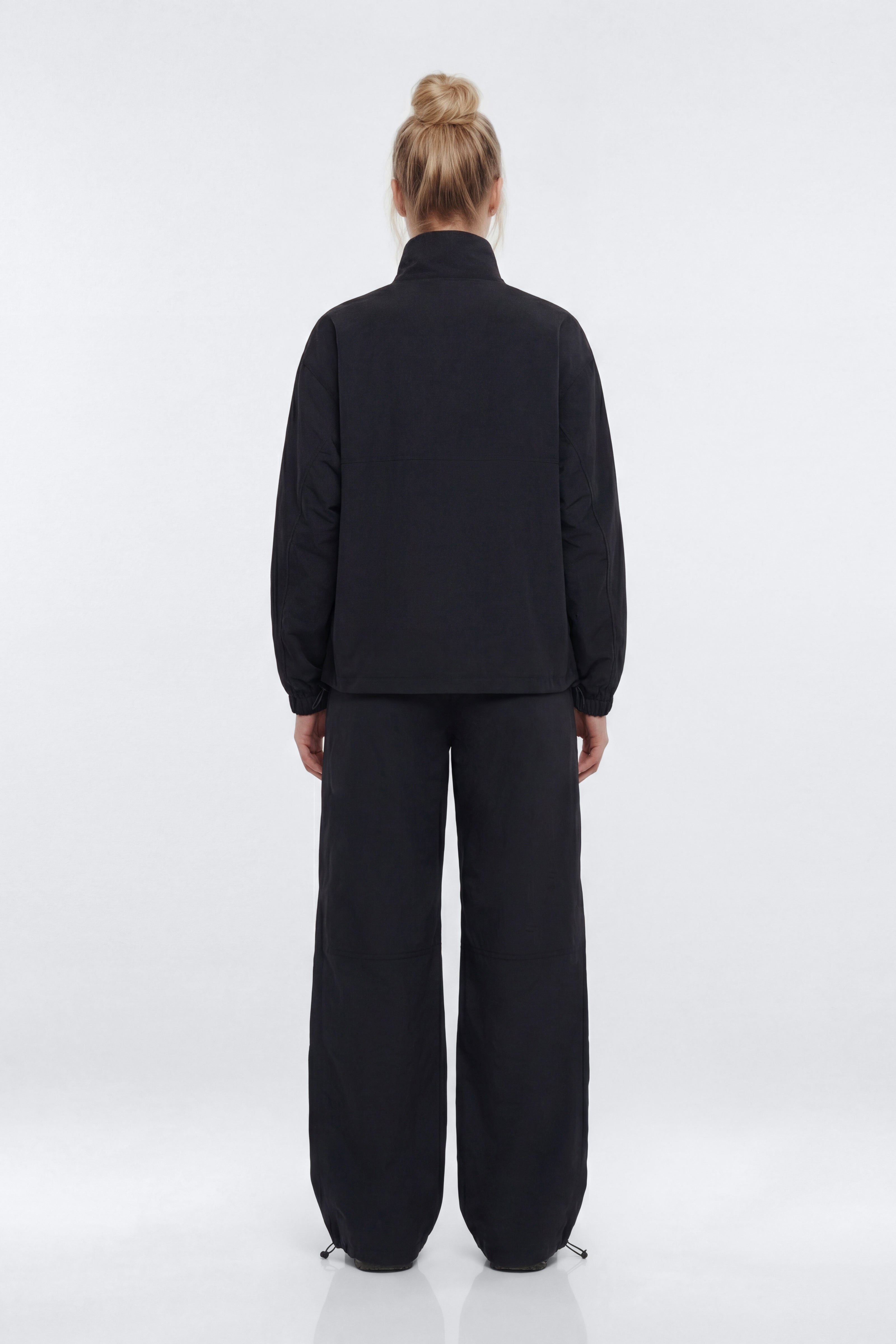 CoreNylon 32″ Wide Leg Track Pant - Black