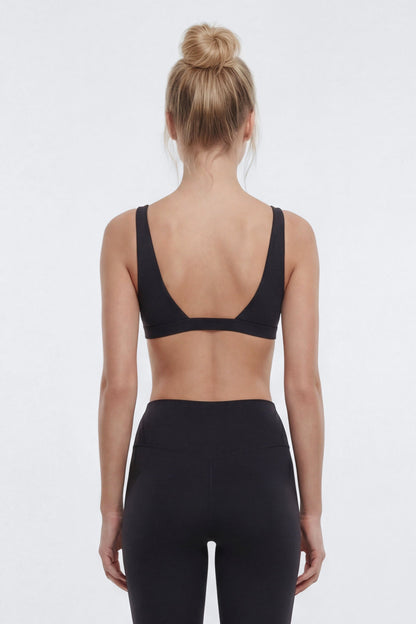 ButterSoft™ Low V Neck Sports Bra - Black
