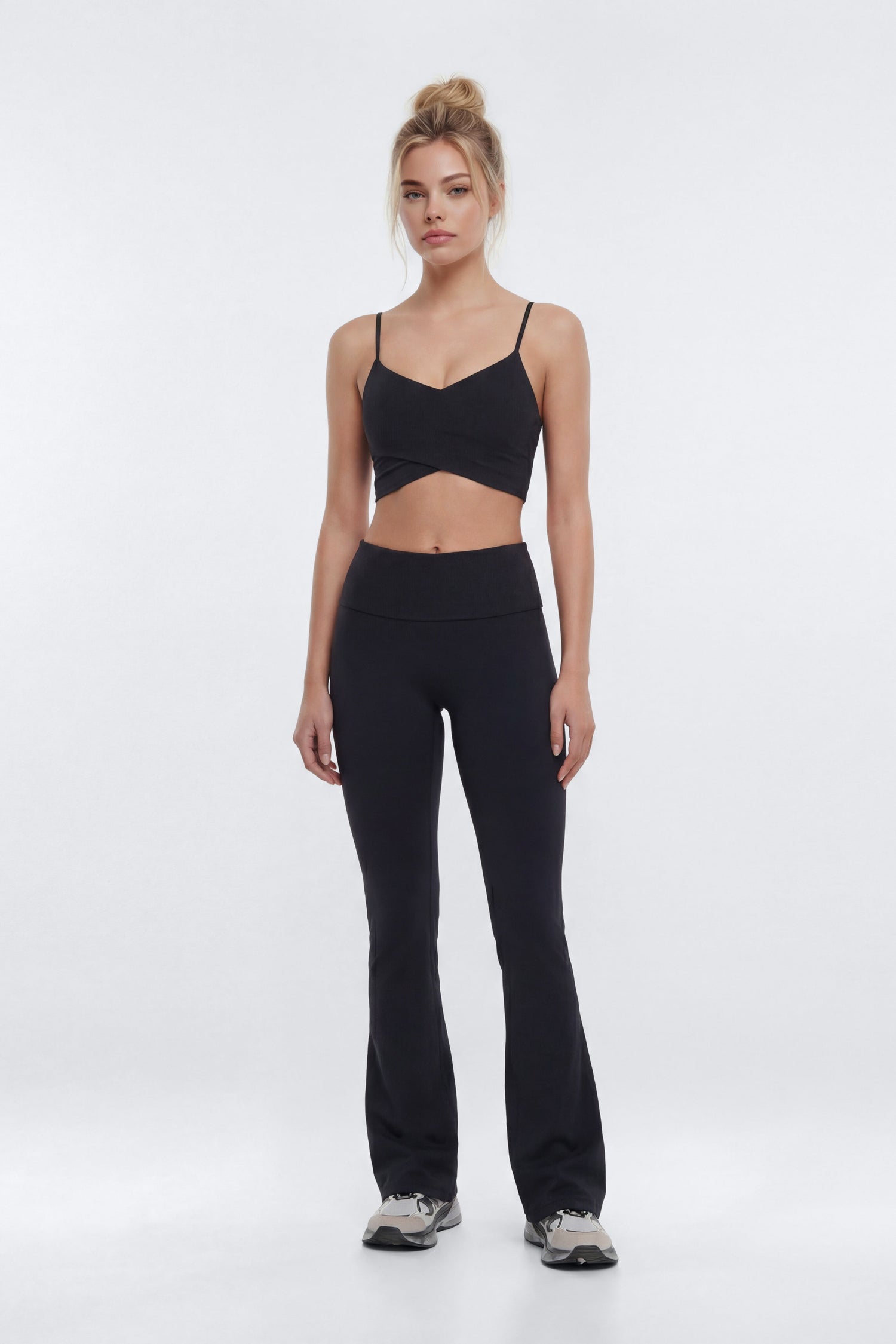 ButterSoft™ 33″ Low Rise Foldover Flare Legging - Black