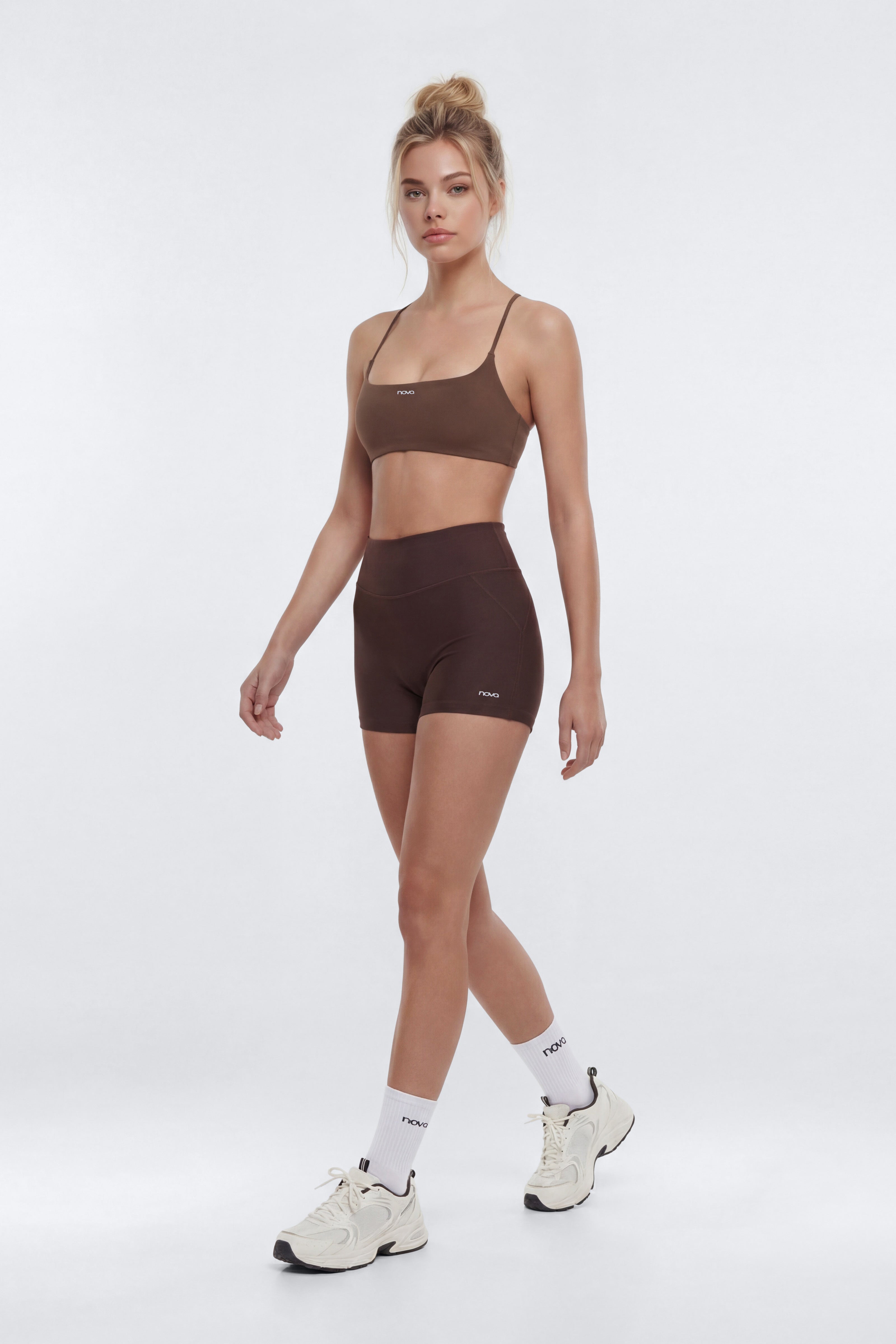 CloudForm™ Strappy Back Sports Bra - Brown