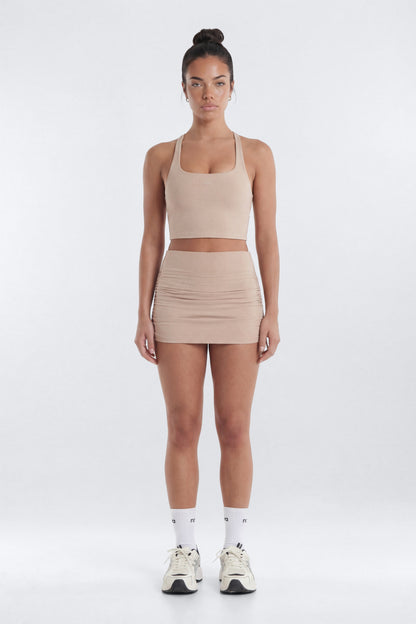 ButterSoft™ Side Ruched Skort - Stone