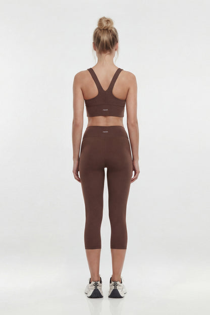 CloudForm™ 18″ Midrise Capri Legging - Brown