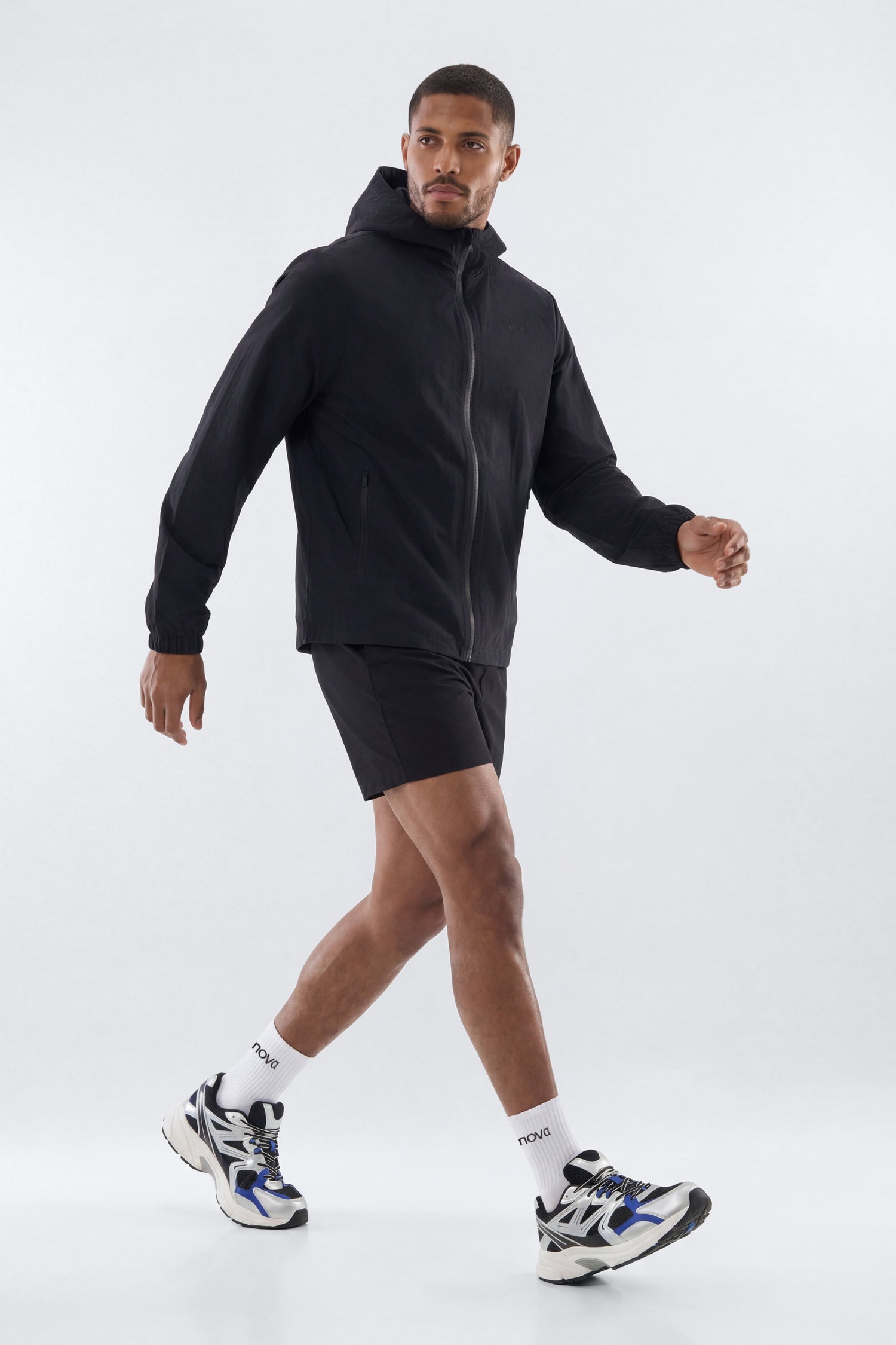 CoreNylon Hooded Full Zip Jacket - Black