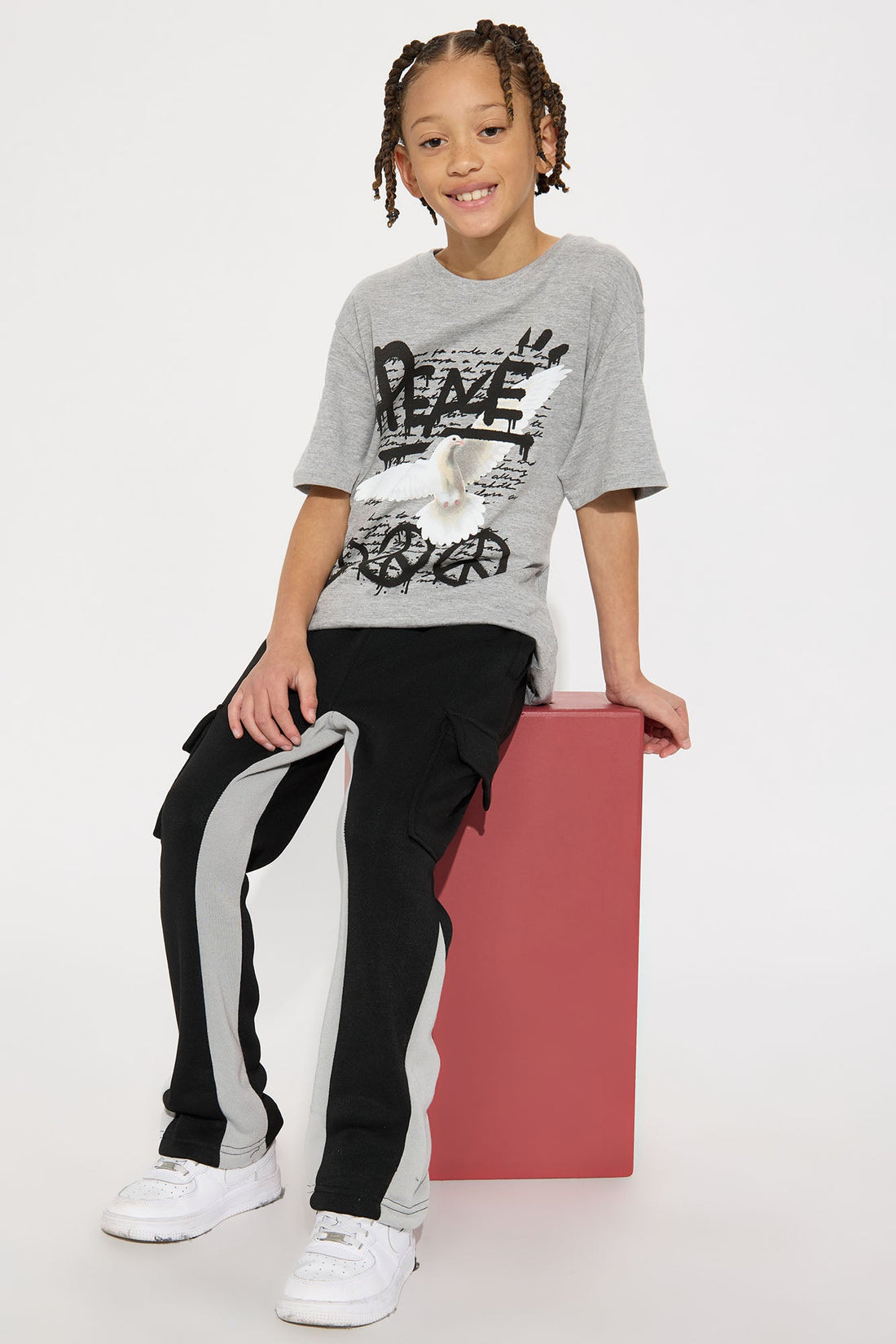 Mini Protecting My Peace T-Shirt - Grey