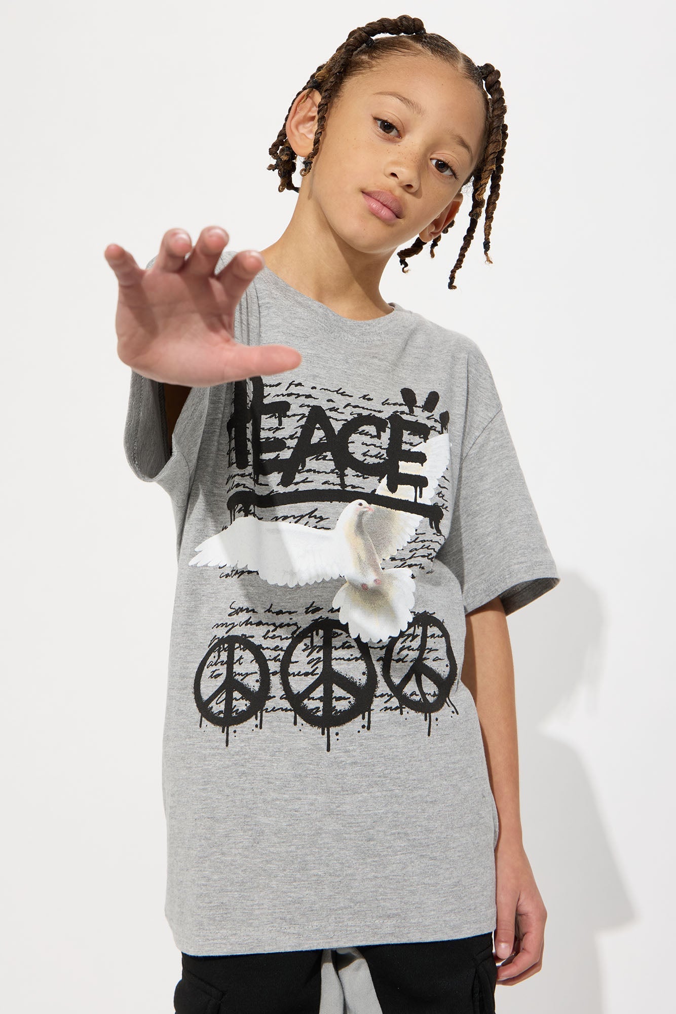Mini Protecting My Peace T-Shirt - Grey