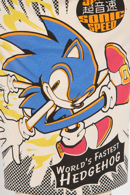 Mini Sonic The Fastest Hedgehog Jogger Set - Cream