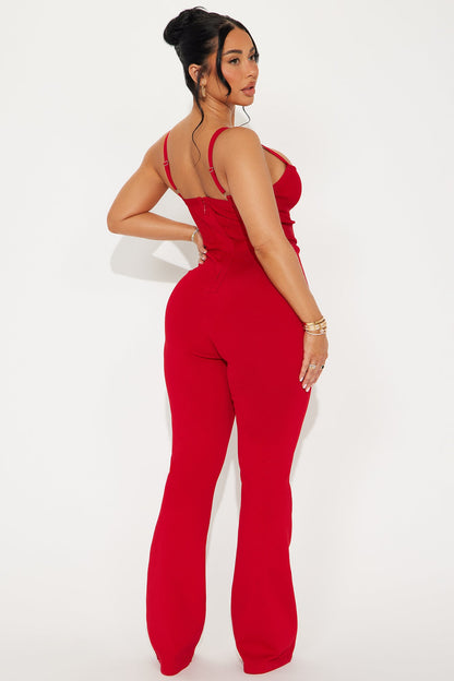 Misty Bandage Jumpsuit - Red