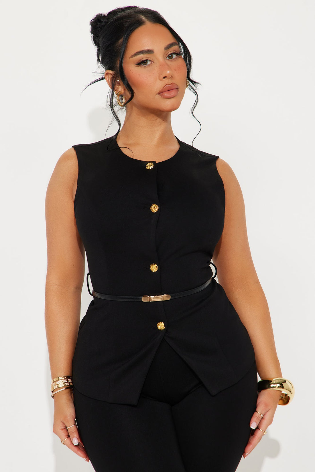 The Vera Ponte Vest And Pant Set - Black