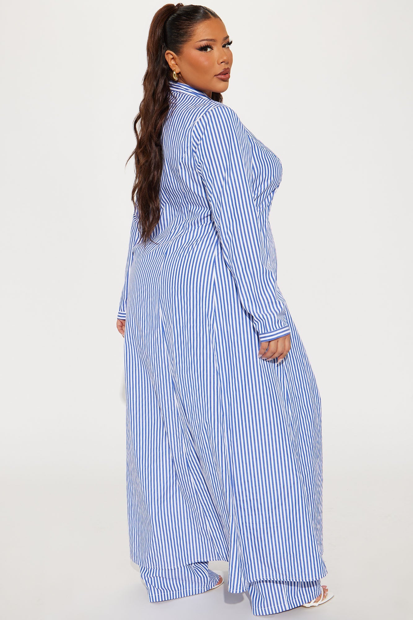 Yacht Trip Stripe Pant Set - White/Blue