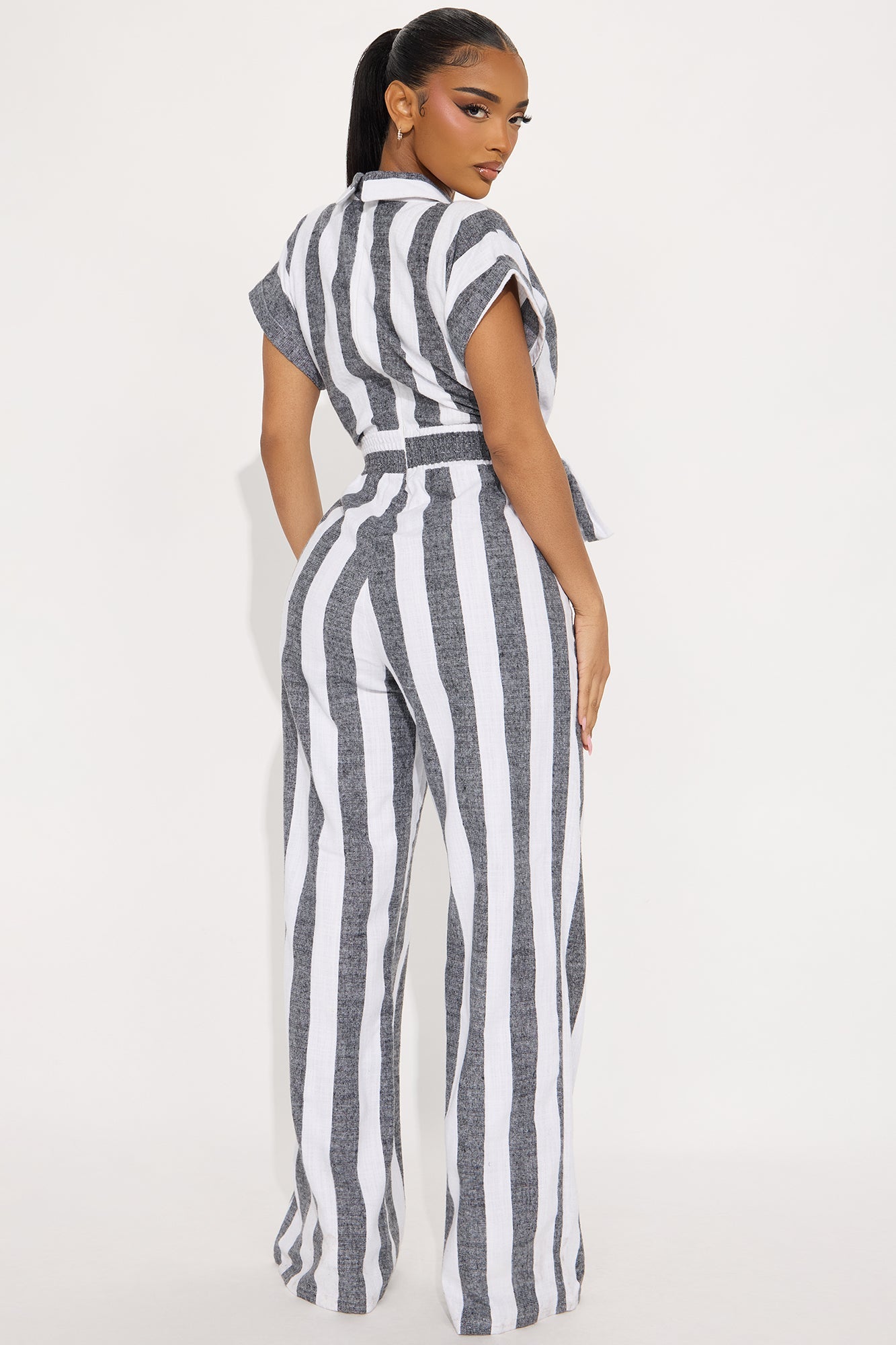 East Cost Linen Jumpsuit - Grey/combo
