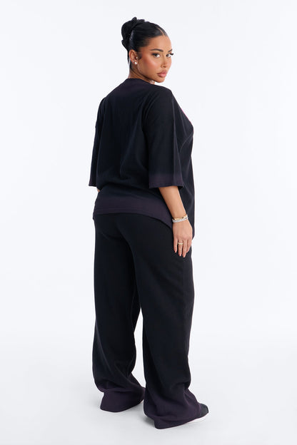 Lover Girl Fleece Sweatsuit Set - Black