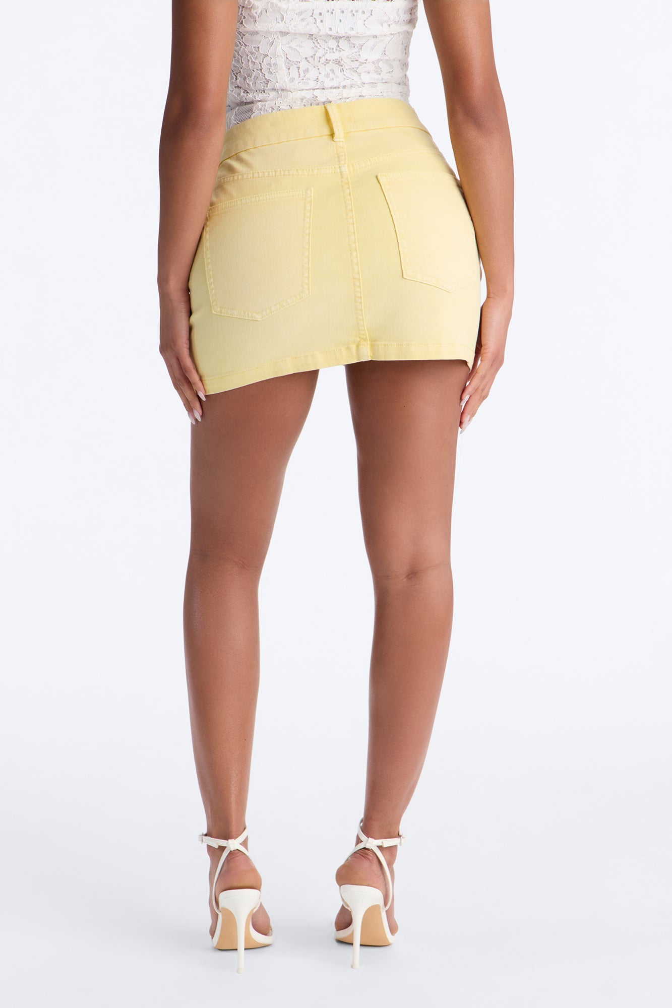 Harper Twill Mini Skirt - Butter Yellow