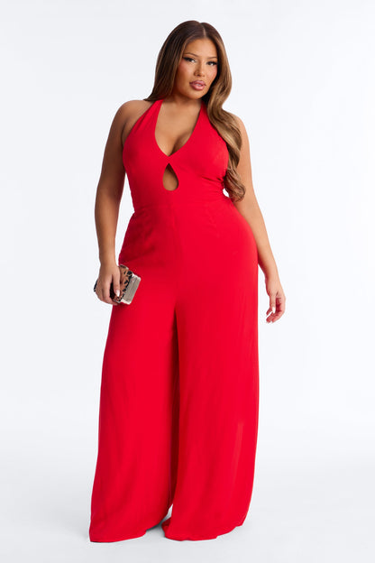 Scarlet Tie Back Jumpsuit - Red
